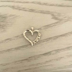 White gold heart charm